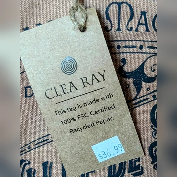 NWT Clea Ray Canvas Slip Strap Left Or Right Paris Bag With Leather Handles - Picture 3 of 14